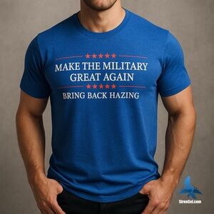 1176 American Trigger Pullers Tee – Make the Military Great Again – XL  - Blue